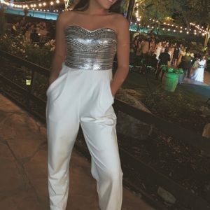 Silver sequin jumpsuit